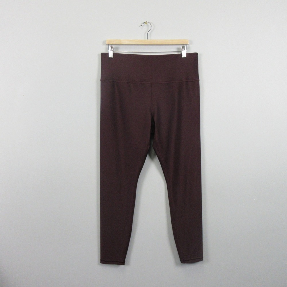 Athleta Elation Sheen Tight Legging Lustre Legging 7/8 Pockets XL RED Burgundy